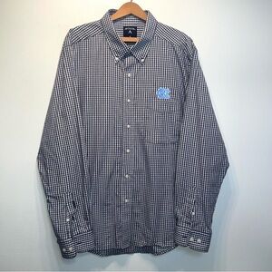 Antigua North Carolina Tar Heels Mens Button up Shirt Adult Sz L Blue Check